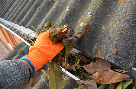 cleaning gutters