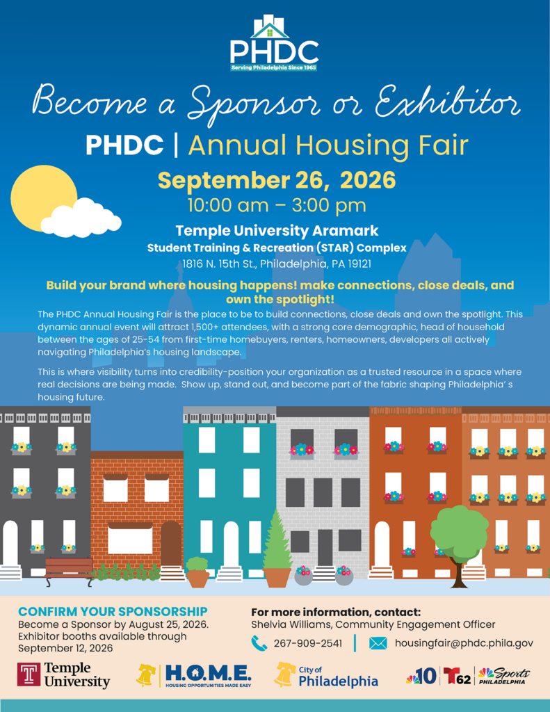 Sponsorship poster for PHDC 2026 Housing Fair