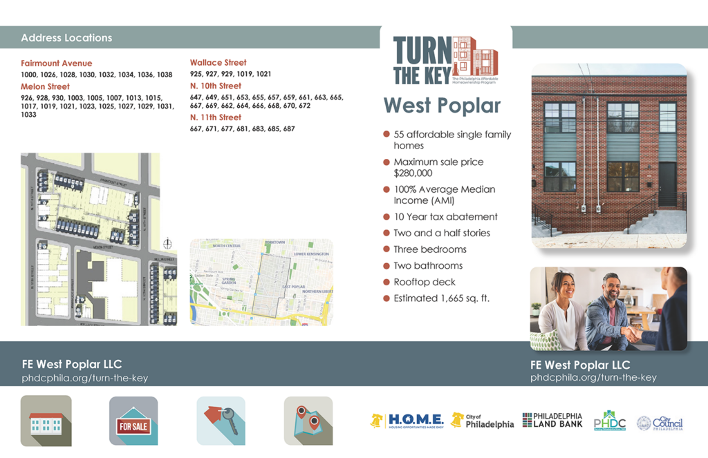 West Poplar TTK brochure with addresses of 55 houses being built